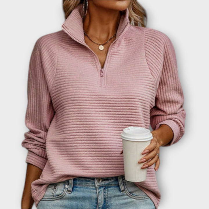 Vilja - Suéter con zip polo 1