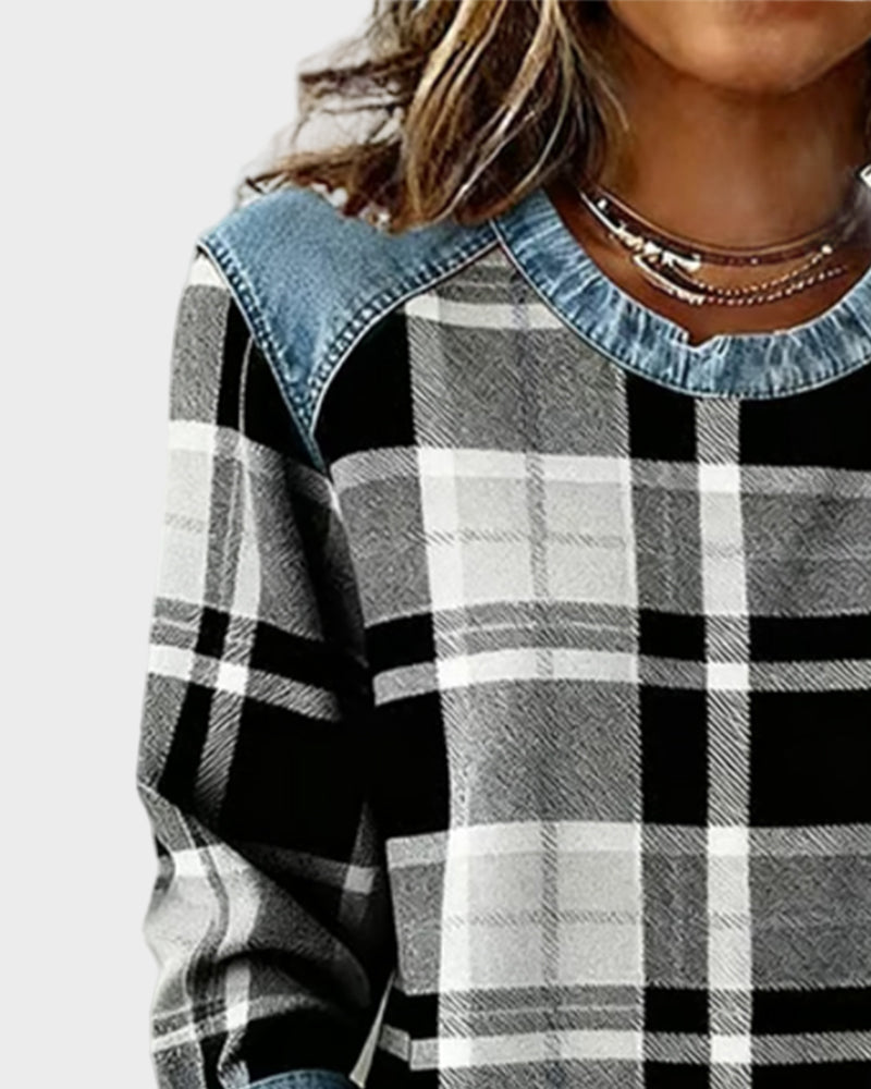 Ivy | Sudadera patchwork de cuadros 7