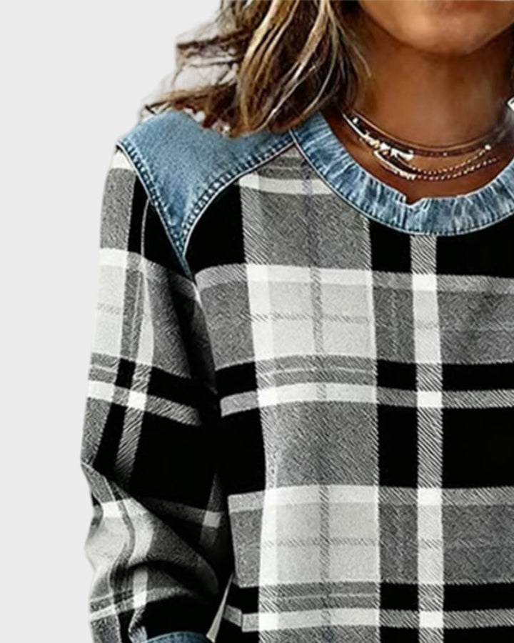 Ivy | Sudadera patchwork de cuadros 7
