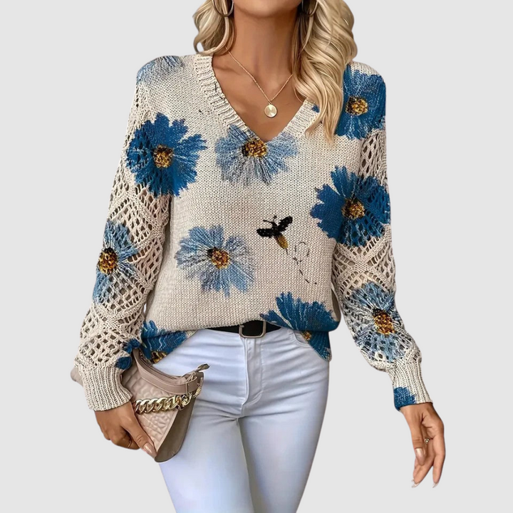 Meda | Jersey de punto con flores 1