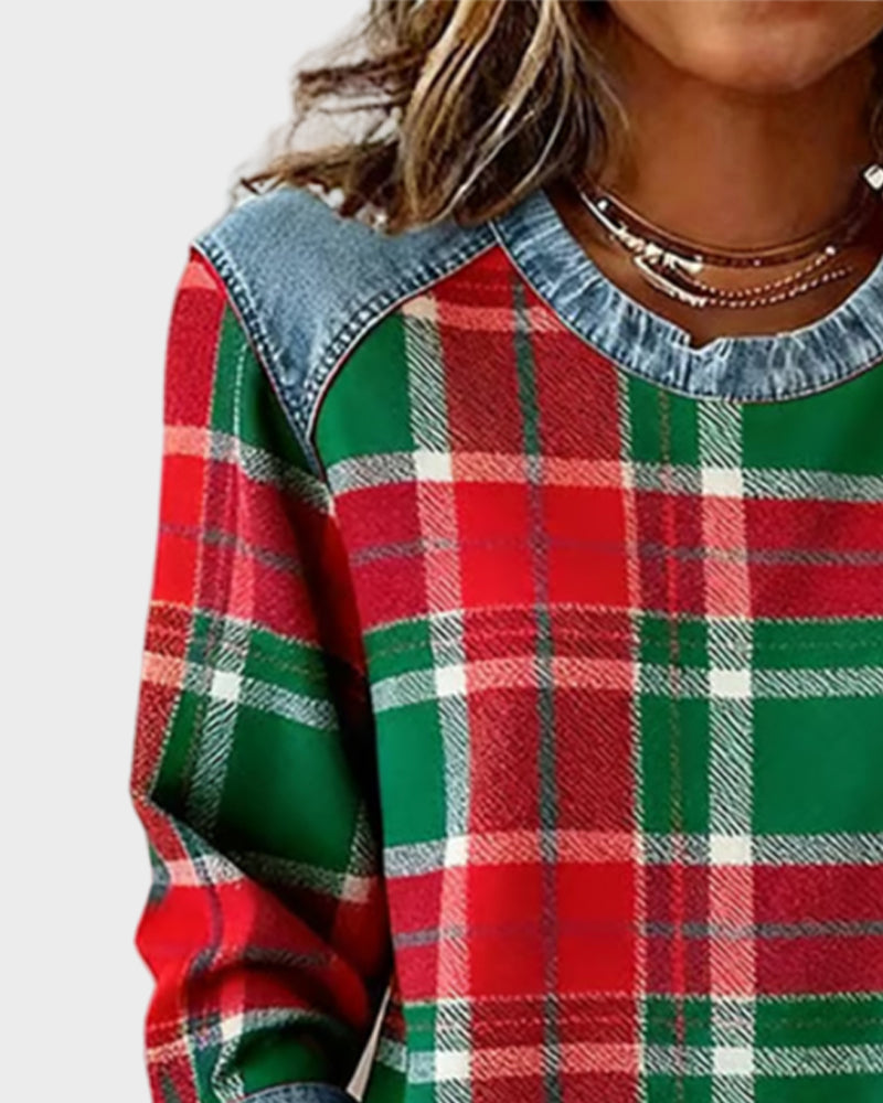 Ivy | Sudadera patchwork de cuadros 4
