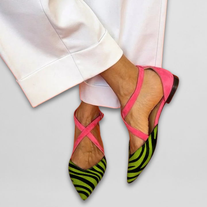 Fern | Bailarinas con Correas y Estampado de Cebra 2
