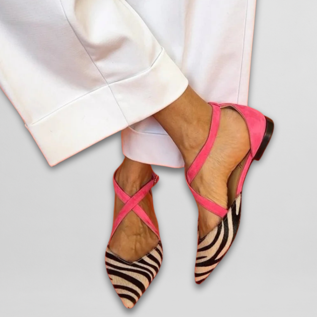 Fern | Bailarinas con Correas y Estampado de Cebra 1