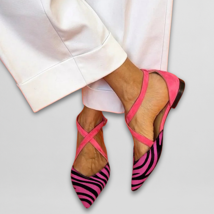 Fern | Bailarinas con Correas y Estampado de Cebra 3