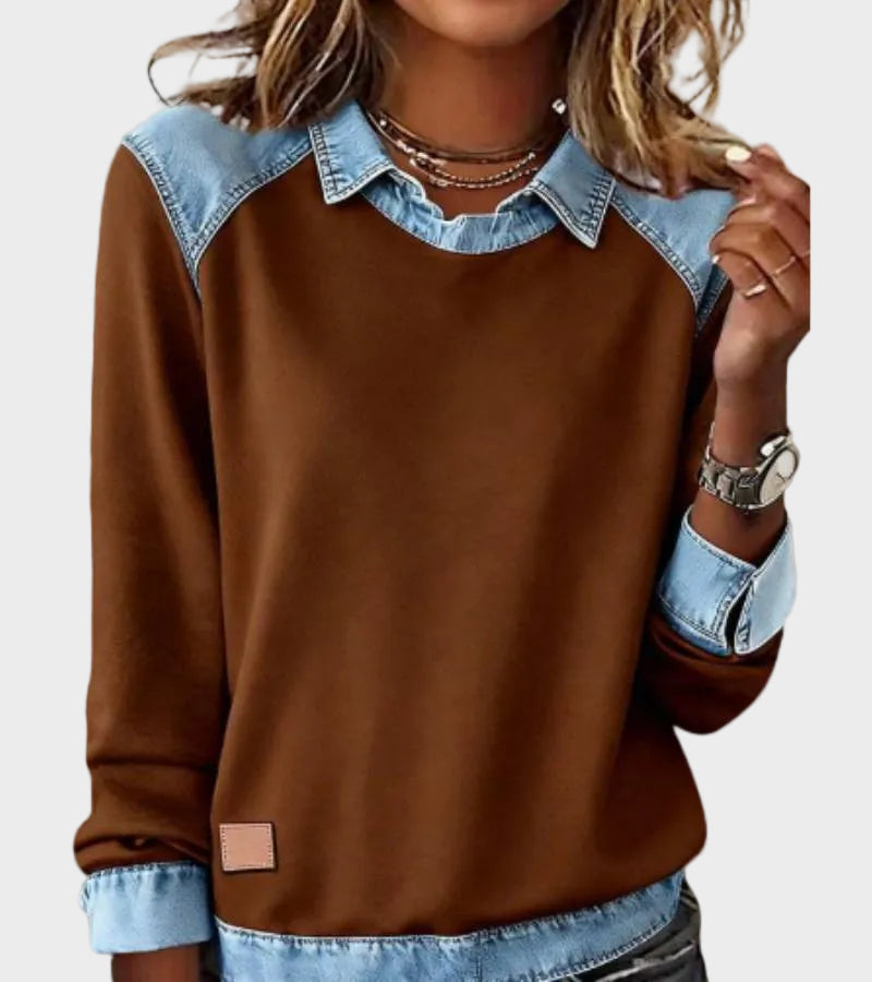 Ravit | Blusa de punto con cuello vaquero 9