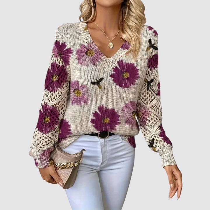 Meda | Jersey de punto con flores 2