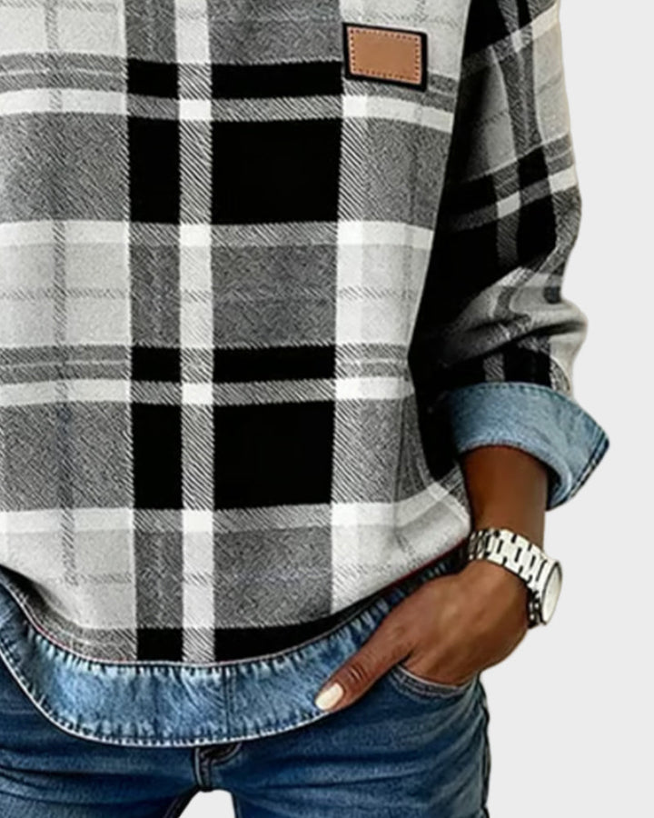 Ivy | Sudadera patchwork de cuadros 8