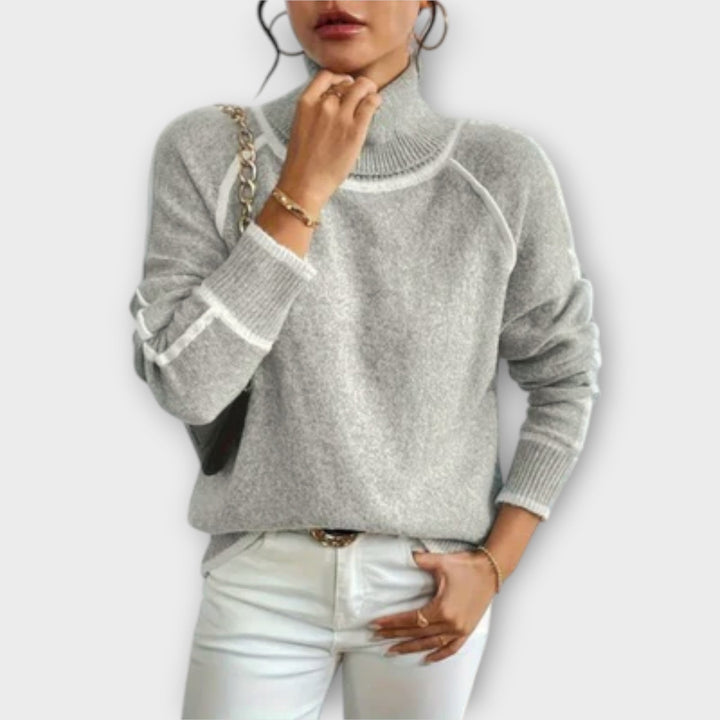 Aurora - Suéter de cuello alto casual 2