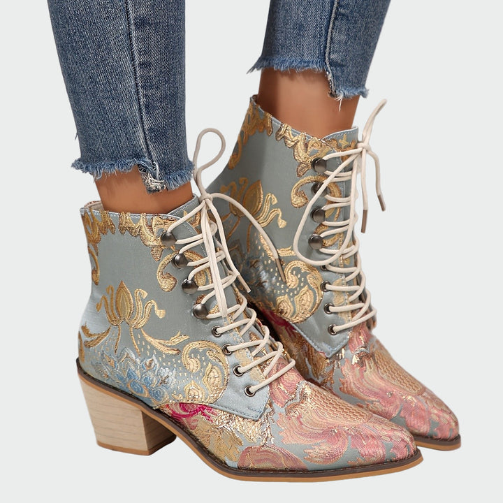 Zapatos de piel con flores 3