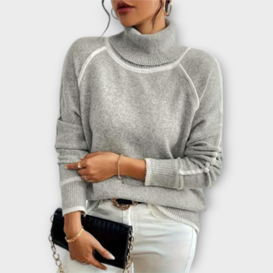 Aurora - Suéter de cuello alto casual 1
