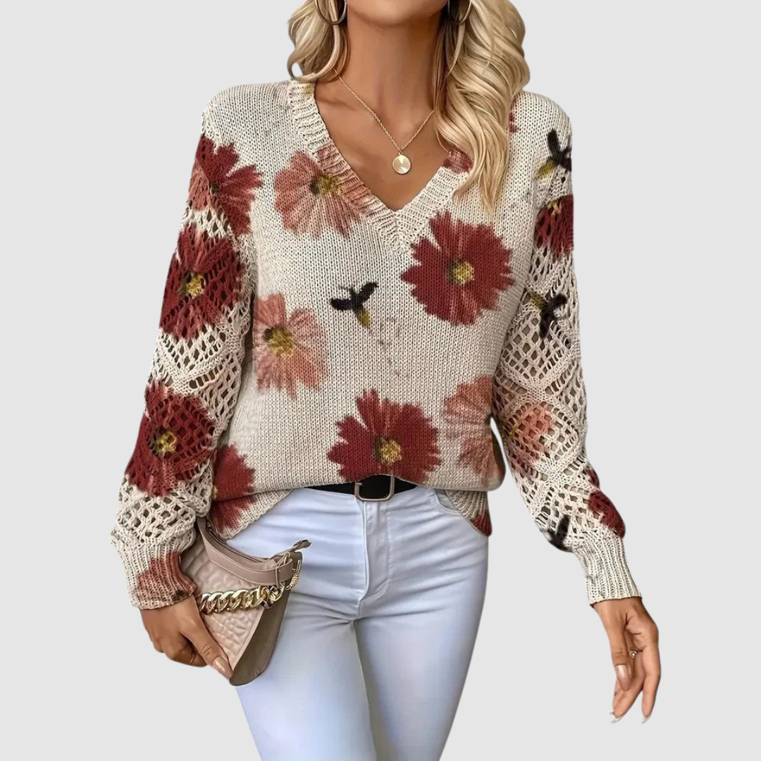 Meda | Jersey de punto con flores 3