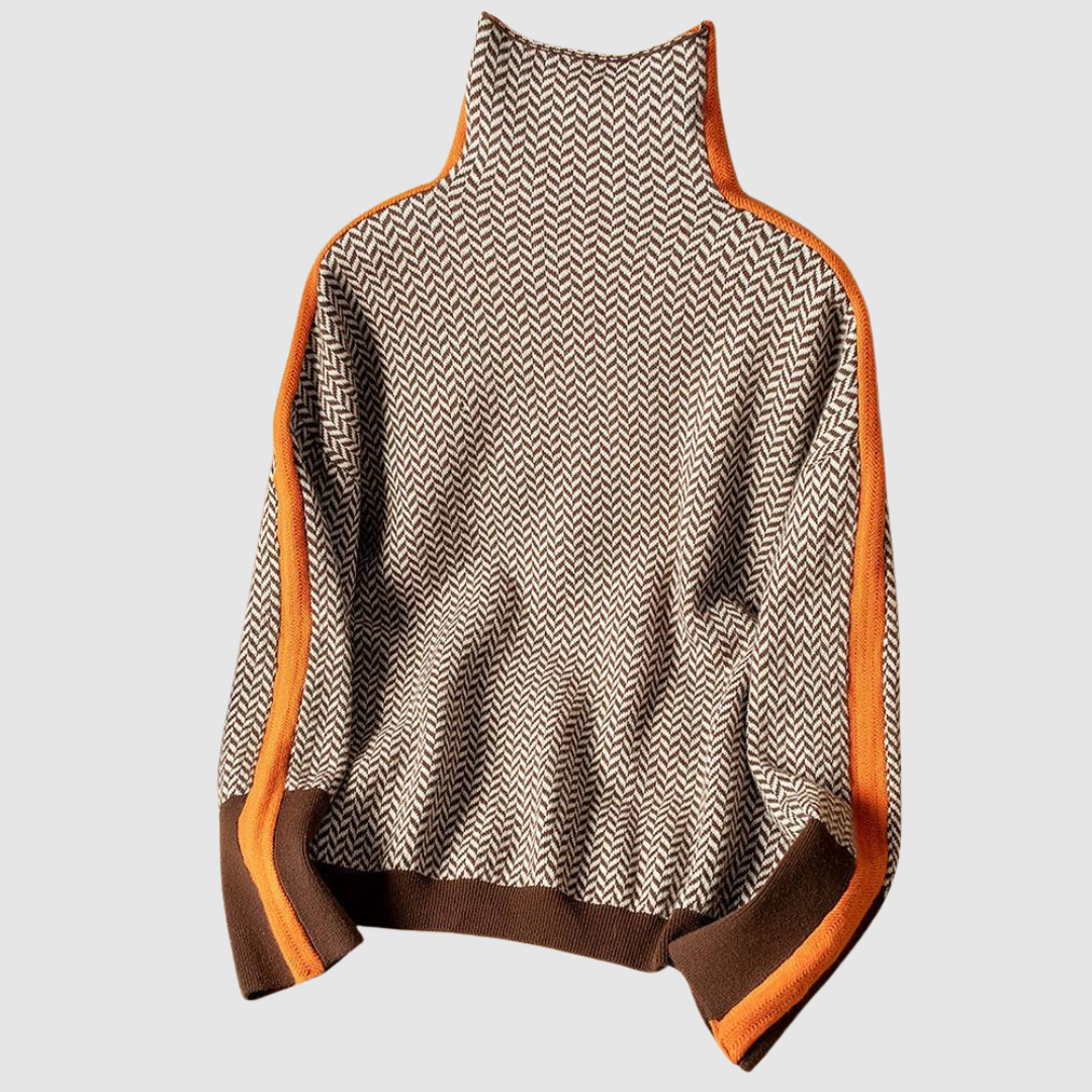 Elżbieta | Jersey de cuello alto con rayas 3