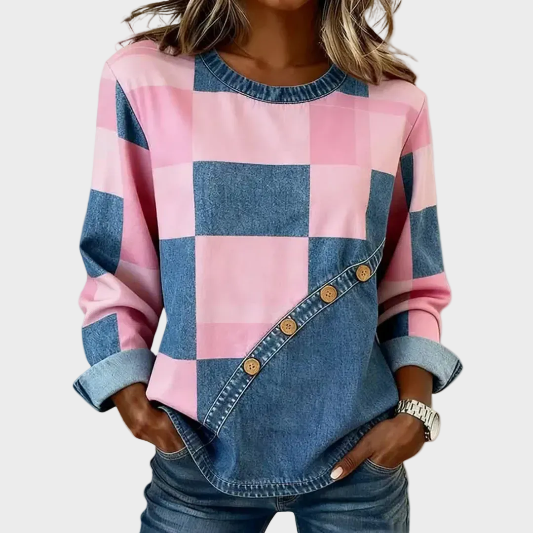 Tonnie | Sudadera patchwork bicolor 1