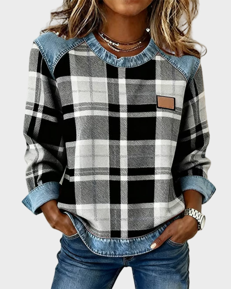 Ivy | Sudadera patchwork de cuadros 9