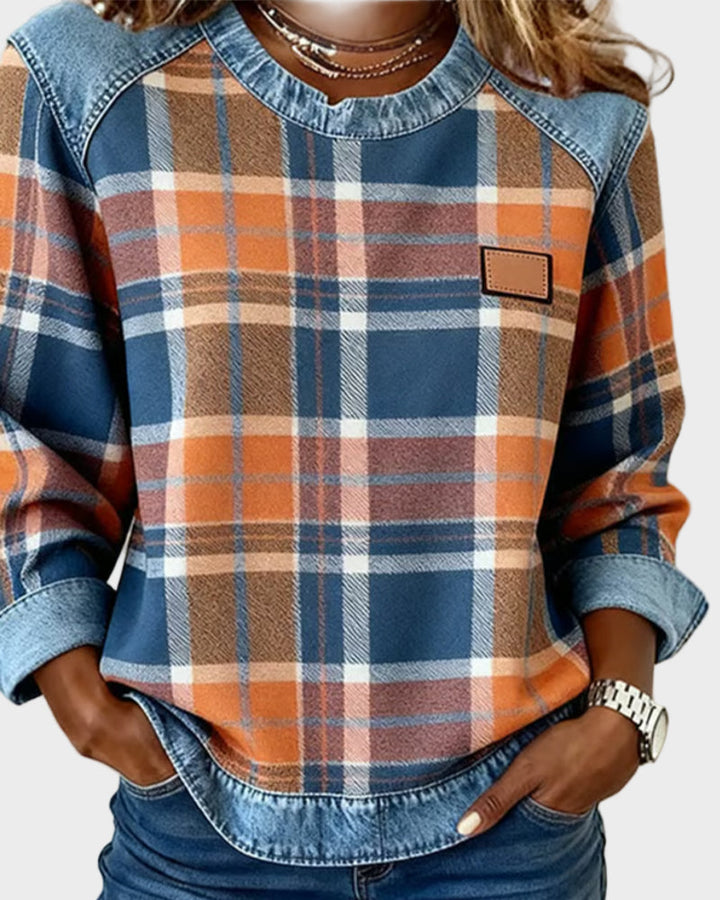 Ivy | Sudadera patchwork de cuadros 3