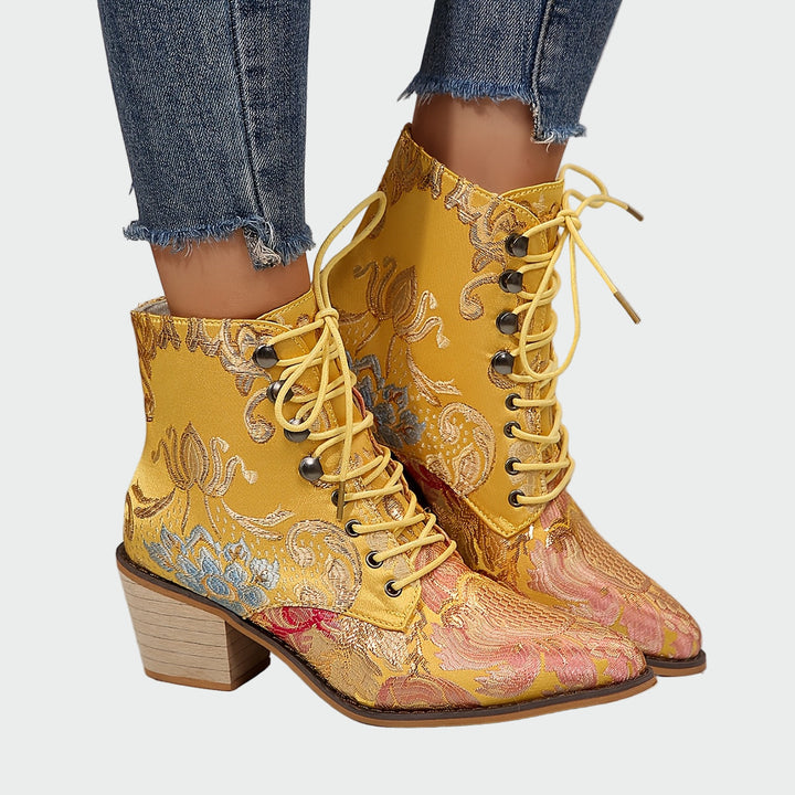 Zapatos de piel con flores 2