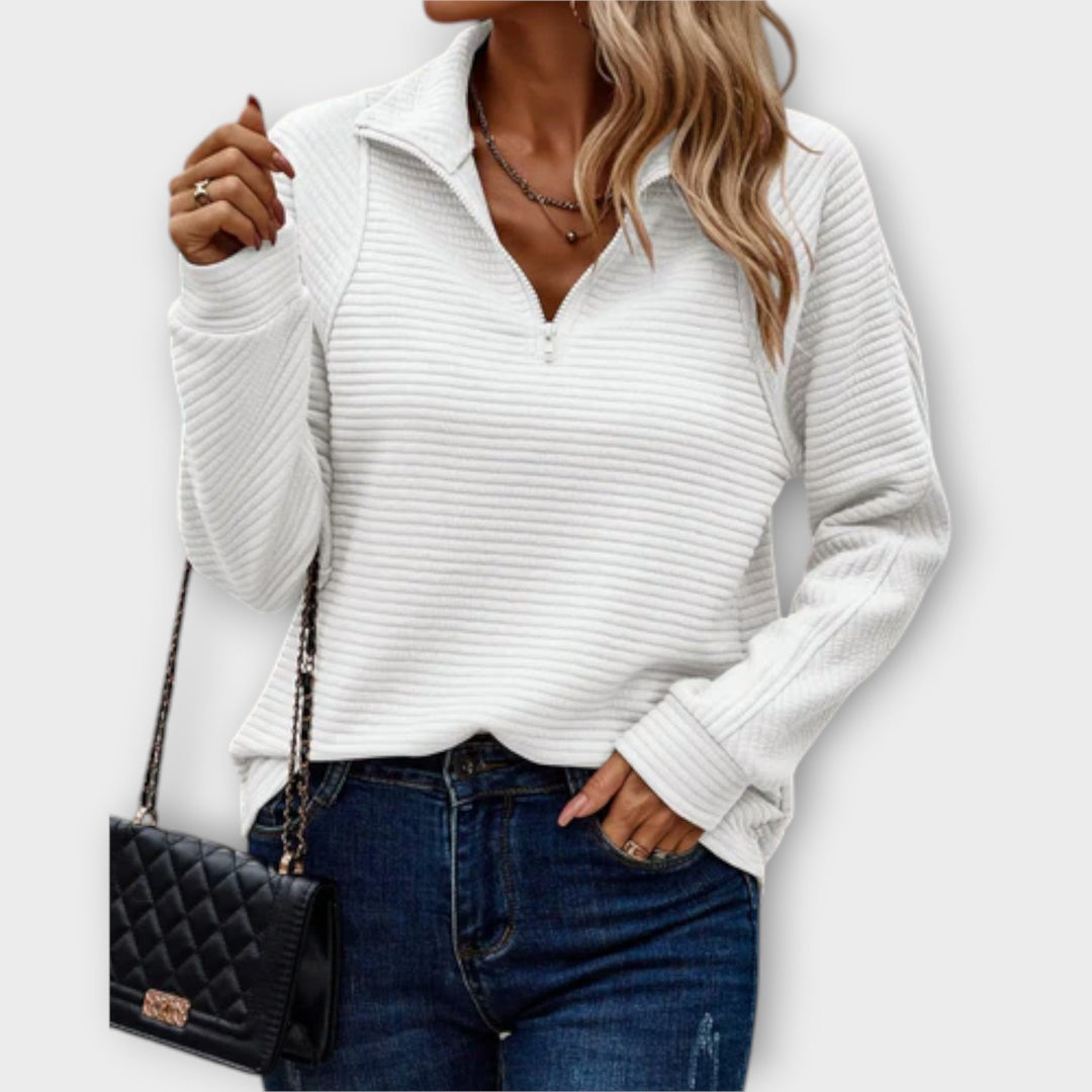 Vilja - Suéter con zip polo 2