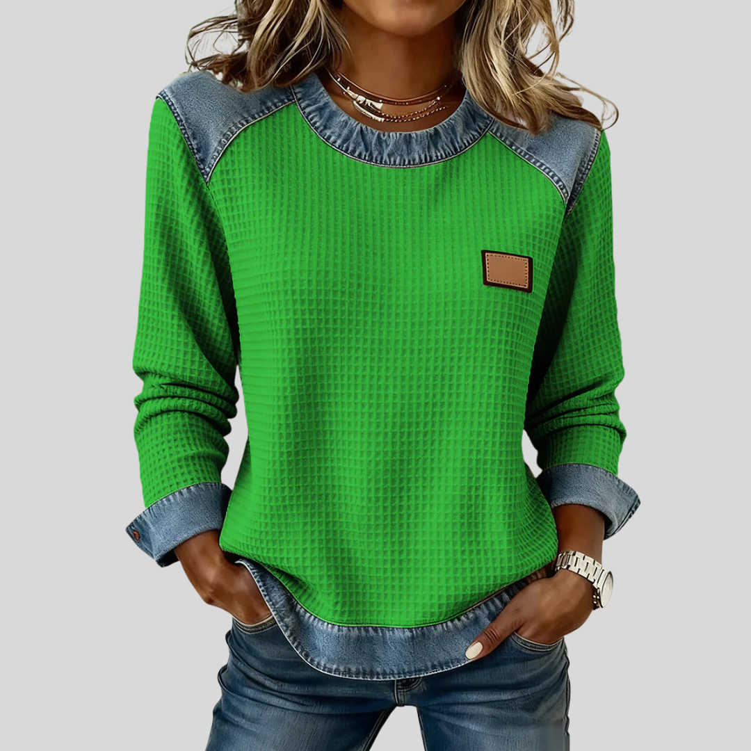 Hetty | Sudadera patchwork de punto gofrado 4