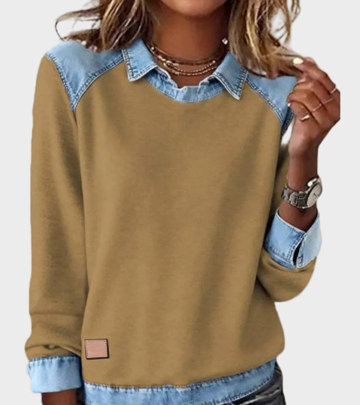 Ravit | Blusa de punto con cuello vaquero 7