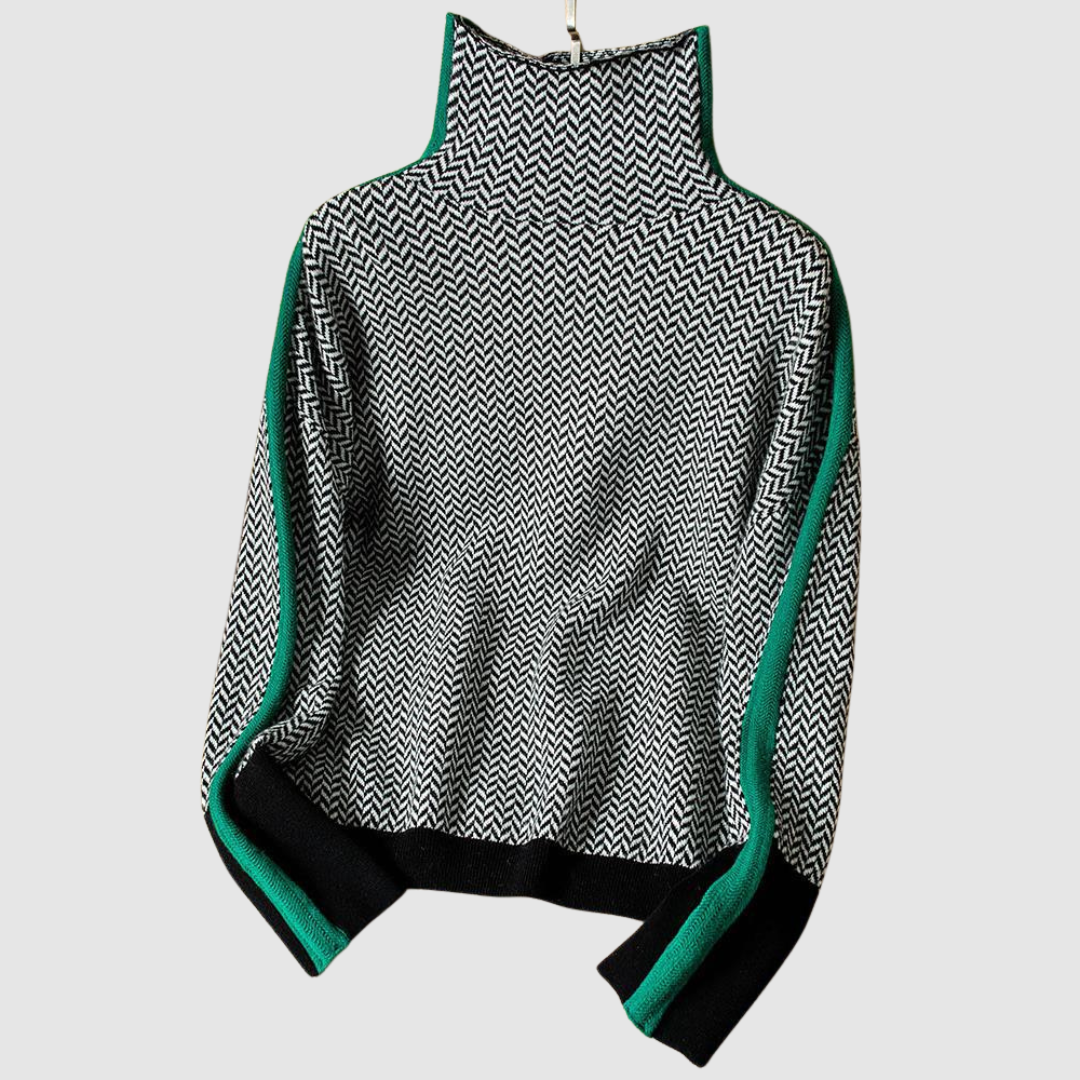 Elżbieta | Jersey de cuello alto con rayas 5