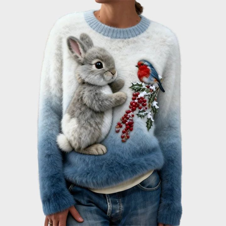 Klementina - Suéter de Peluche con Conejo de Navidad 4