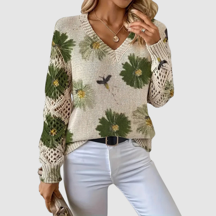 Meda | Jersey de punto con flores 6