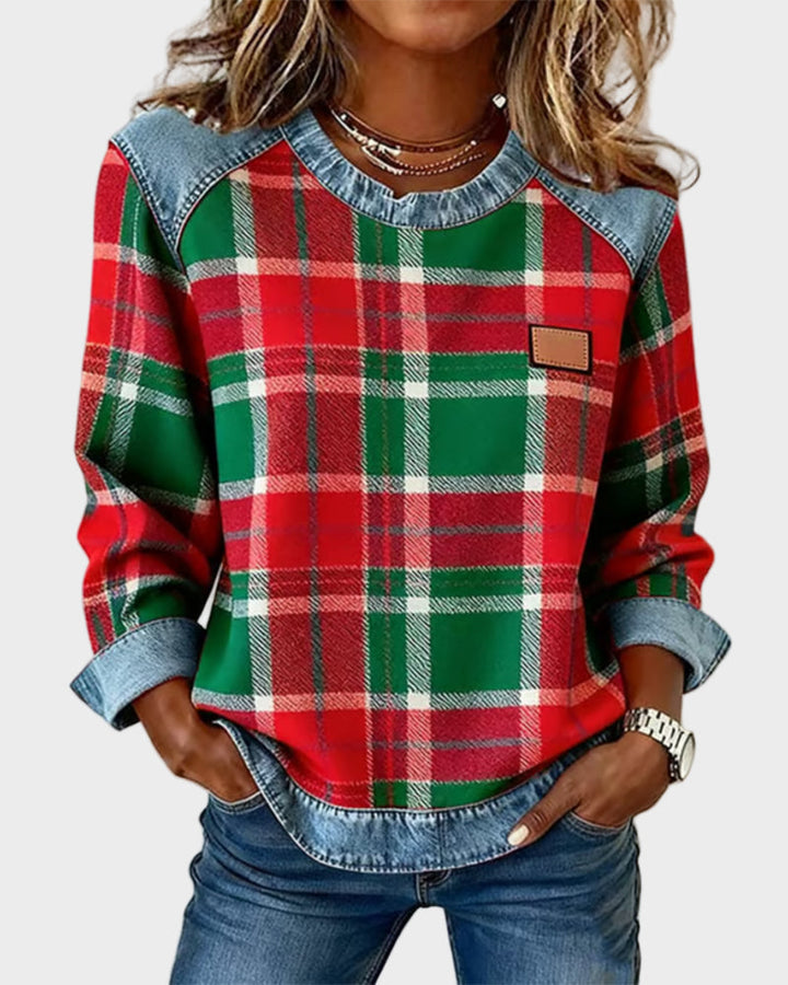 Ivy | Sudadera patchwork de cuadros 6