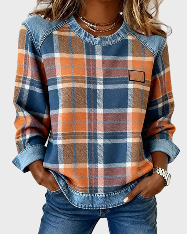 Ivy | Sudadera patchwork de cuadros 1