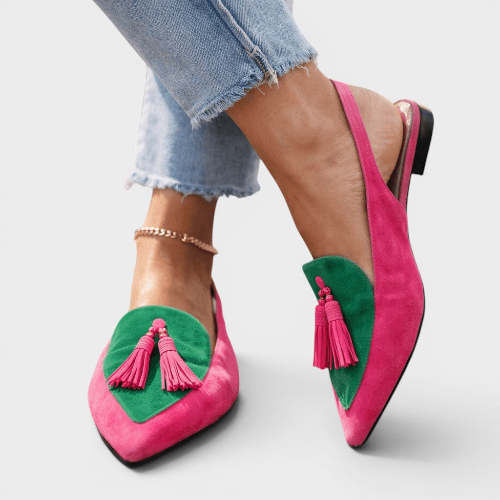 Rosalie™ | Sandalias elegantes con tacón y flecos 7