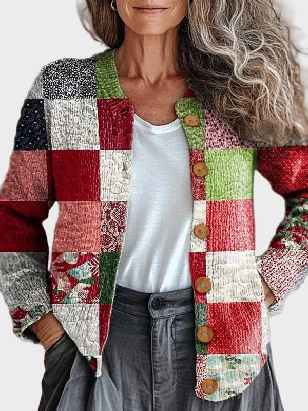 Sylvette | Cárdigan de cuadros patchwork 1