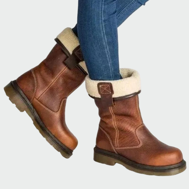 Botas de invierno de cuero con forro 1