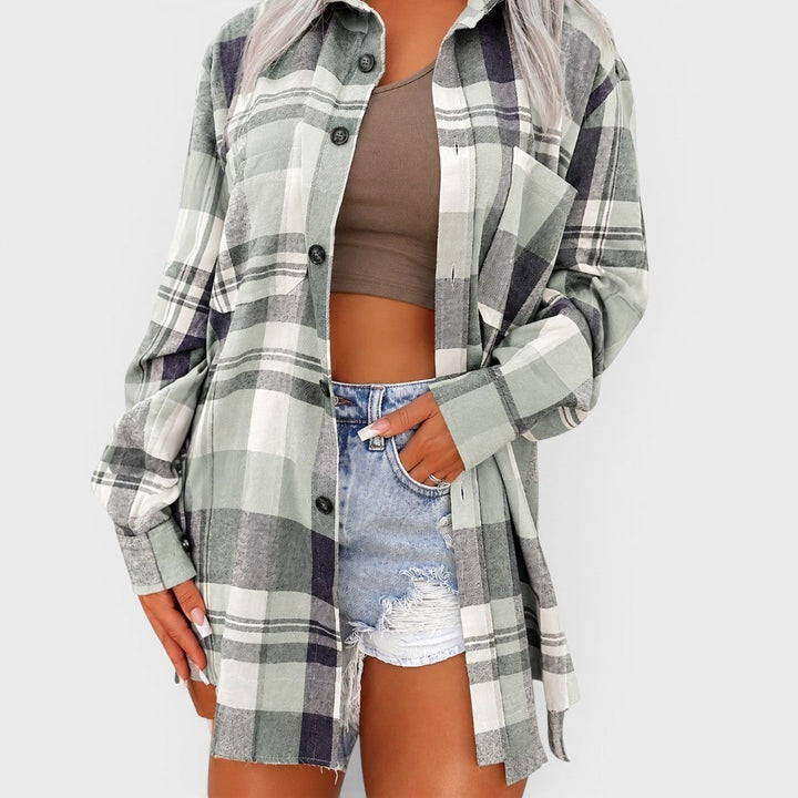 Hortensia™ | Camisa de Cuadros de Manga Larga 4