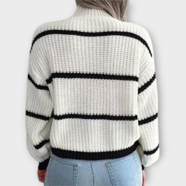 Chavala - Suéter de cuello alto a rayas 2