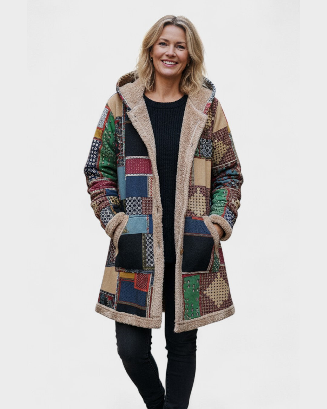 Jesień | Chaqueta patchwork con capucha 2