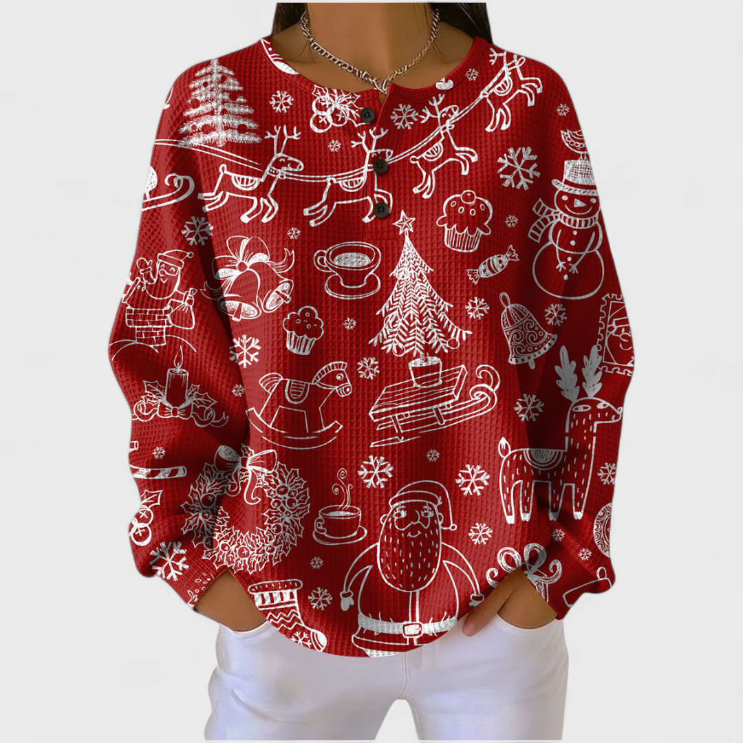 Renske | Jersey rojo estampado 1