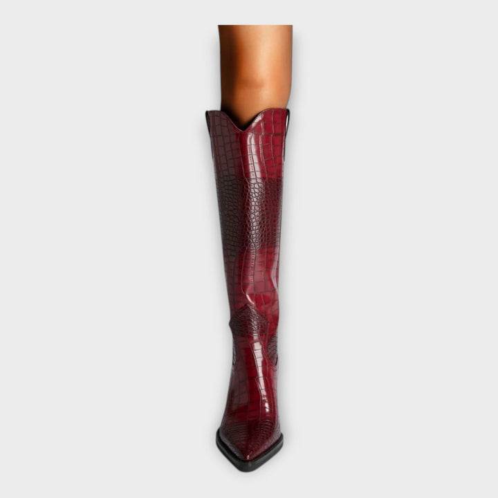 Zapatos con motivo de cocodrilo y tacón elegante 6