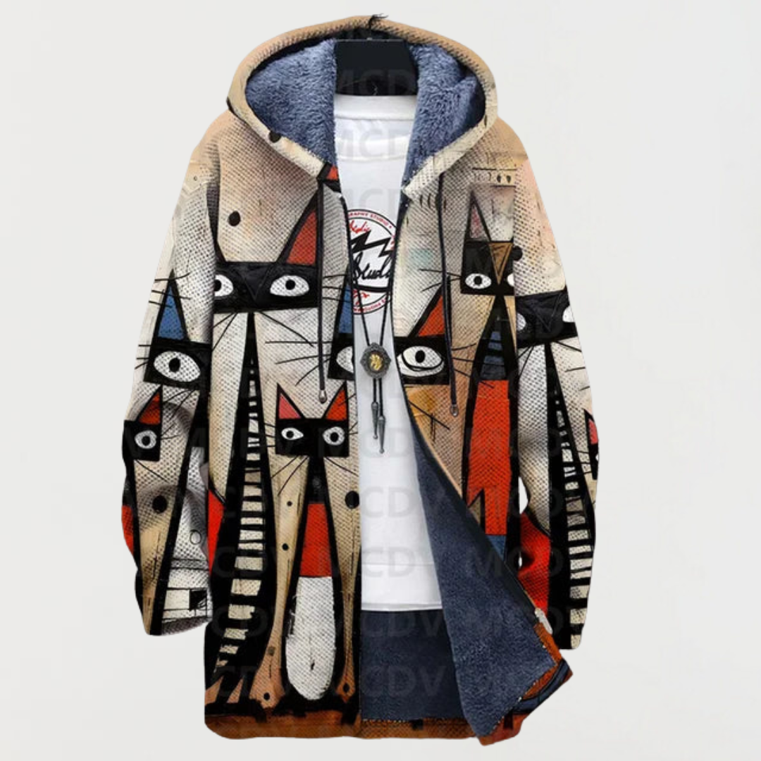 Chaqueta con gato artístico 1