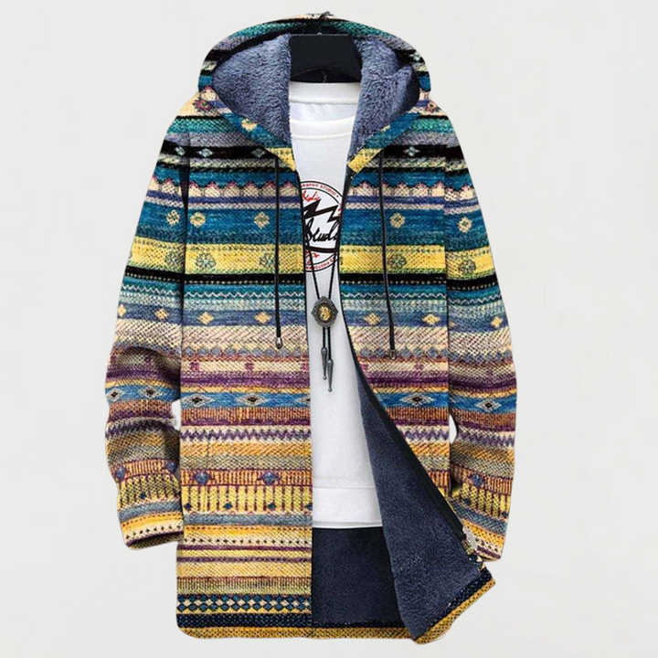 Abrigo con estampado tribal 1