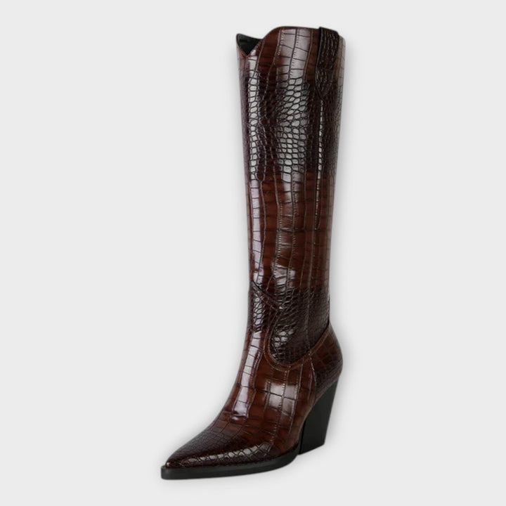 Zapatos con motivo de cocodrilo y tacón elegante 8