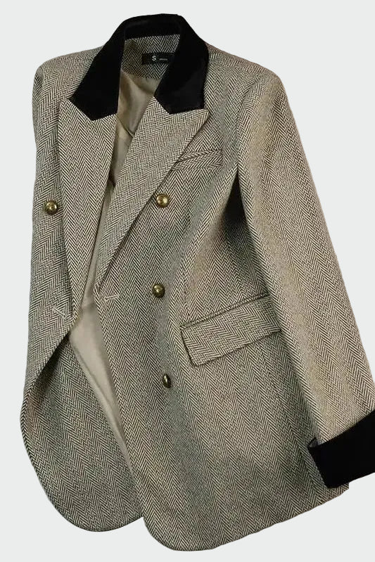 Ester | Chaqueta cruzada con cuello contrastado 1