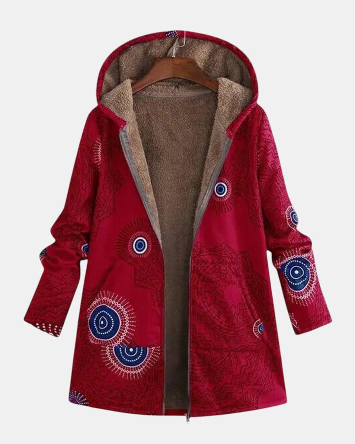 Sage | Chaqueta sherpa de estampado étnico 3