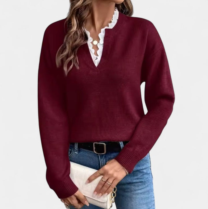 Anne – Camisa elegante con borde de encaje 4