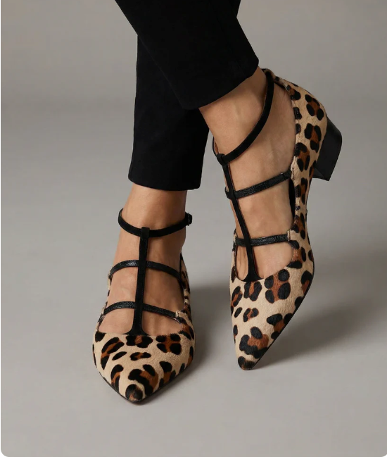 Bridget | Bailarinas de Cuero con Estampado de Leopardo 3