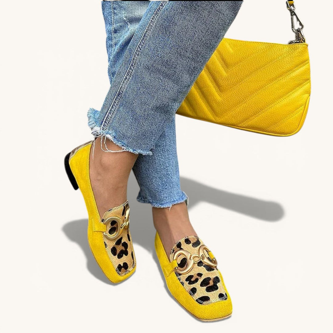 Stelle | Mocasines Amarillos con Estampado Animal 1