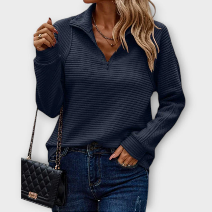 Vilja - Suéter con zip polo 6