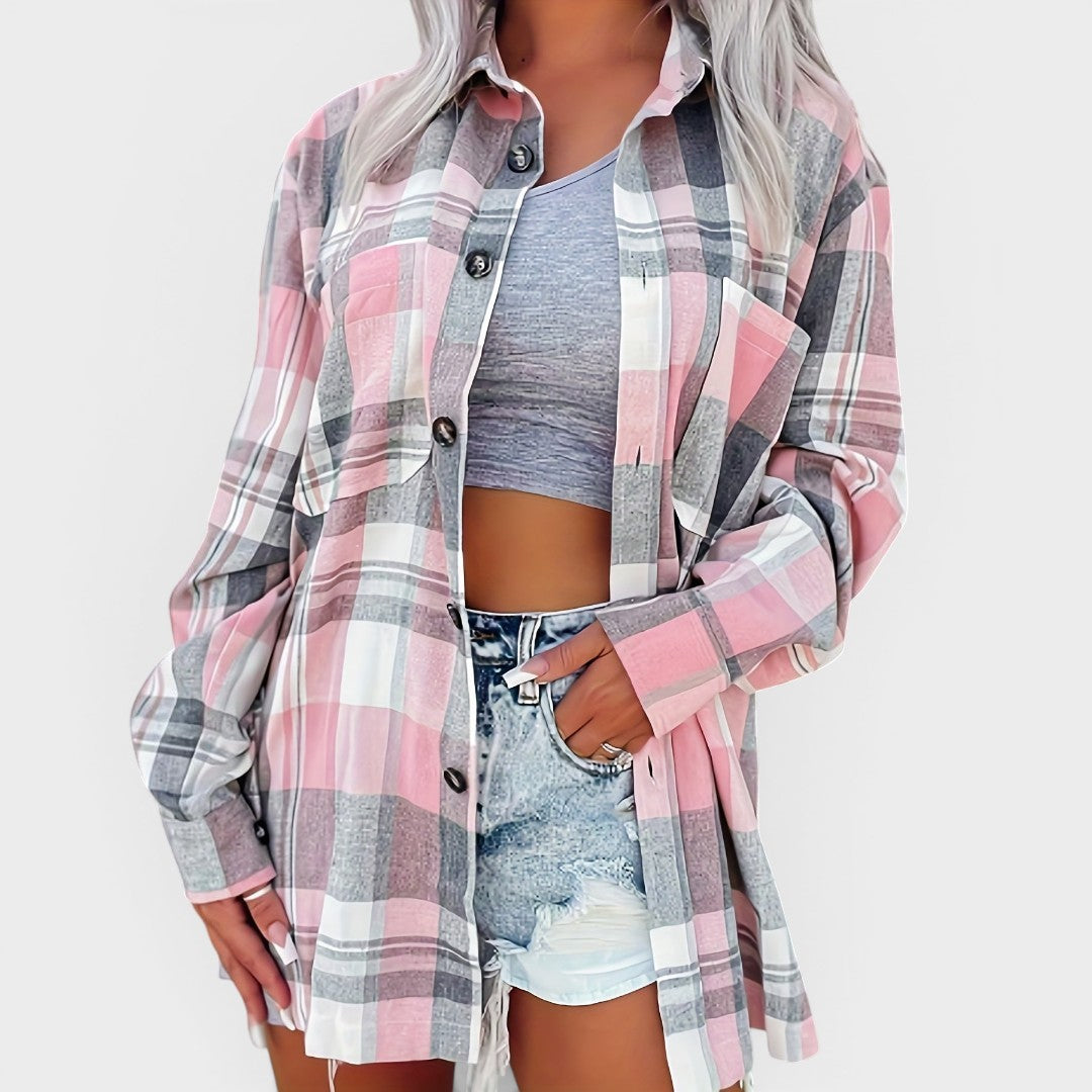 Hortensia™ | Camisa de Cuadros de Manga Larga 3