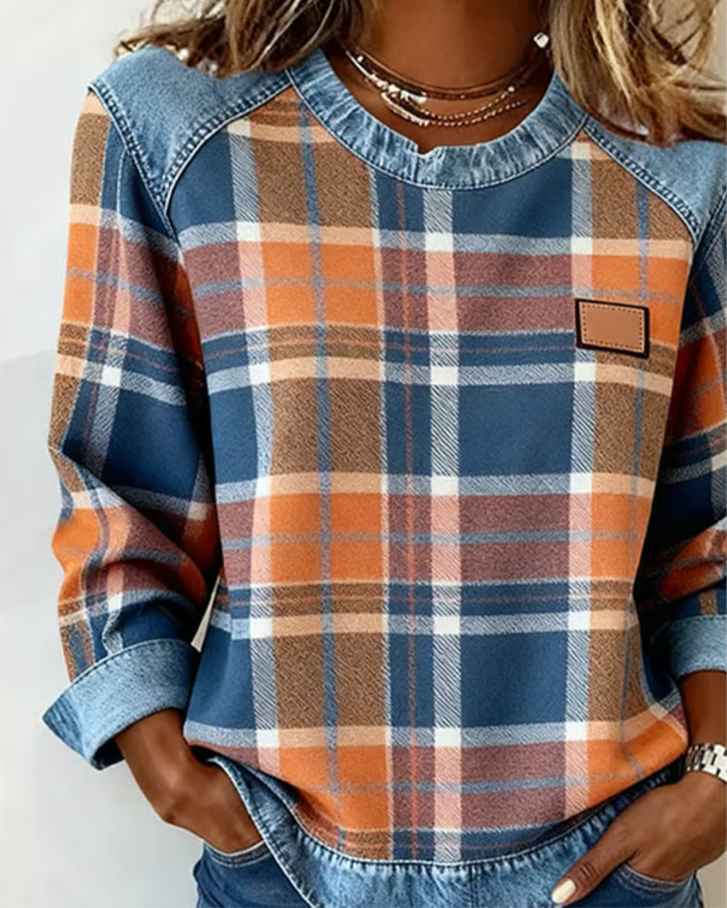 Ivy | Sudadera patchwork de cuadros 2