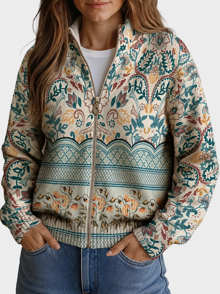 Sybilla | Cárdigan floral con volante 1
