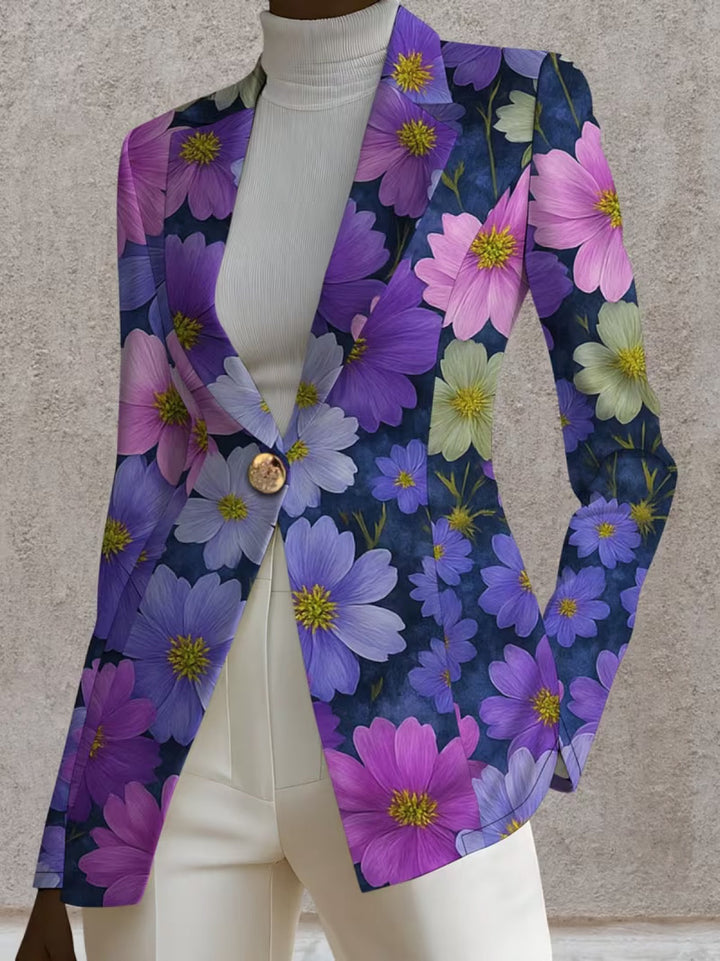 Bellamira | Blazer de estampado cósmico morado 2