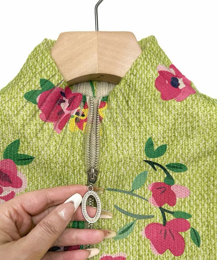 Constance | Cárdigan floral rosa con cremallera 3